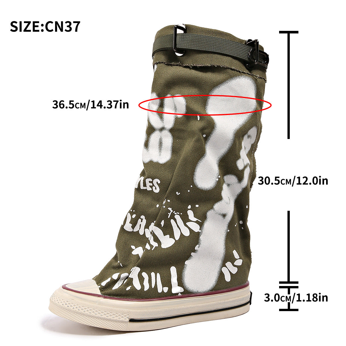 Rowan Graffiti Buckle Boots