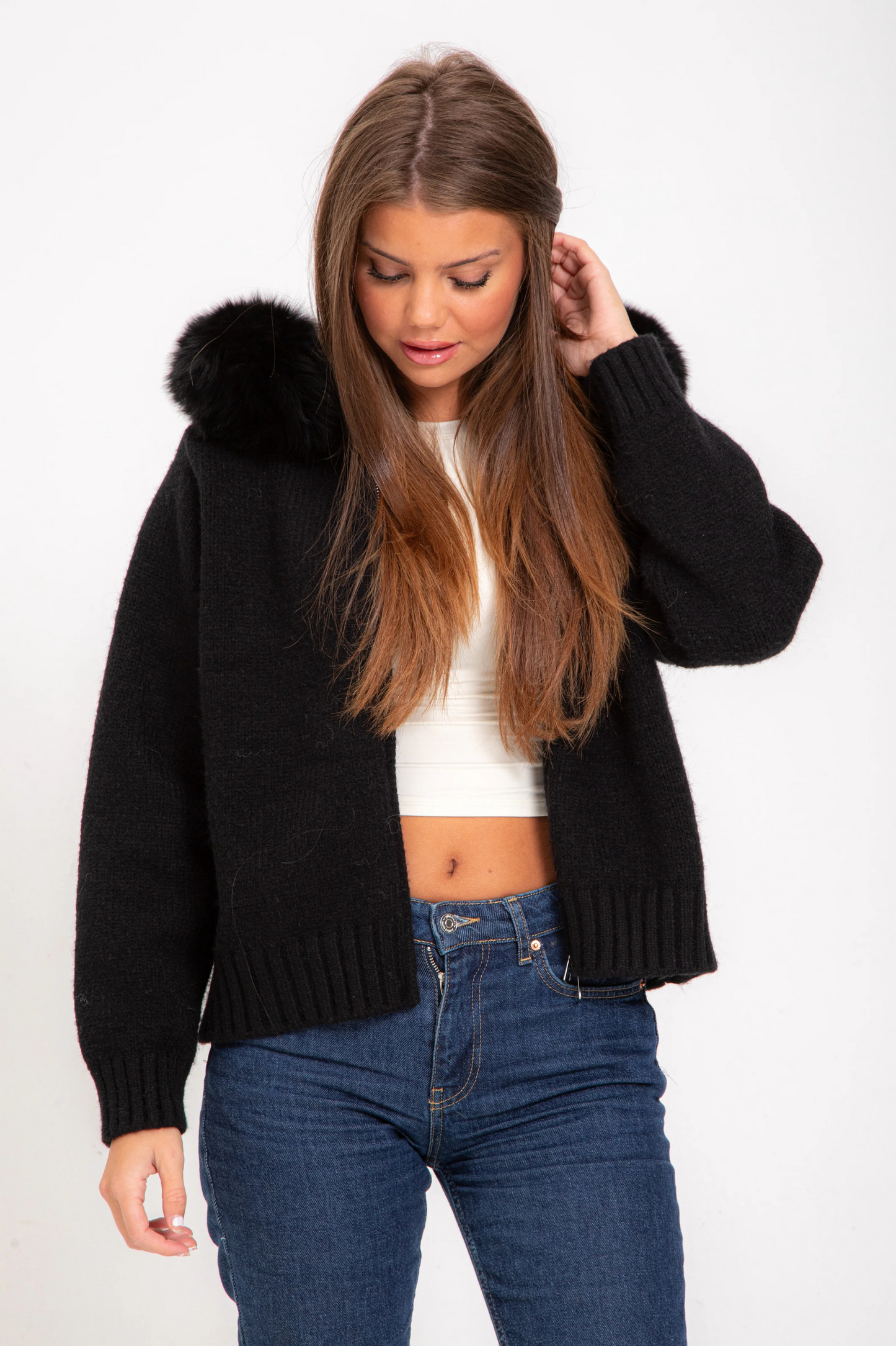CozyFur Knit Hoodie