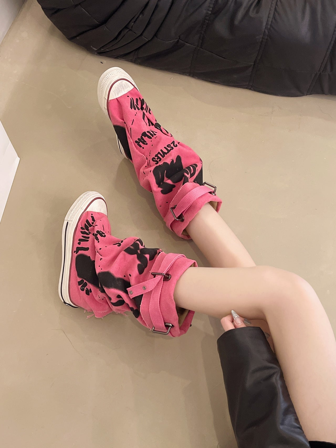 Rowan Graffiti Buckle Boots