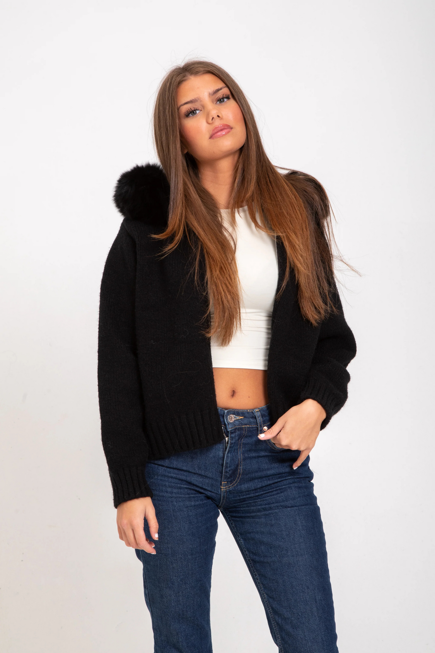 CozyFur Knit Hoodie
