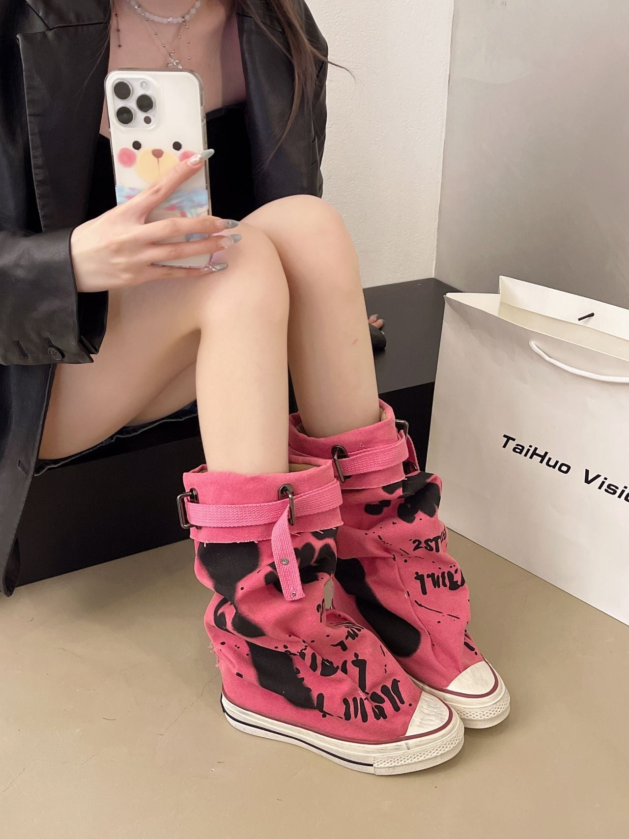 Rowan Graffiti Buckle Boots