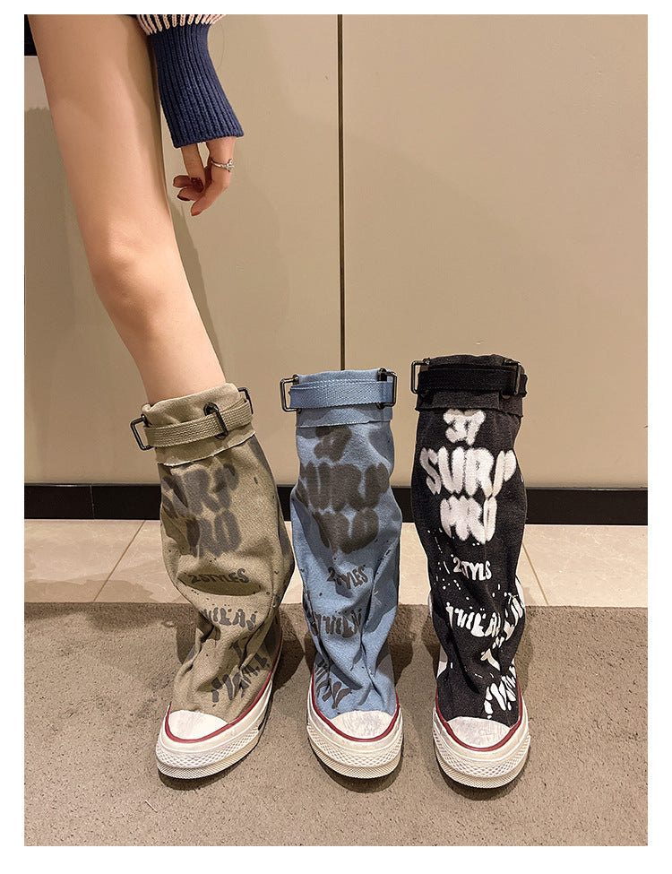 Rowan Graffiti Buckle Boots