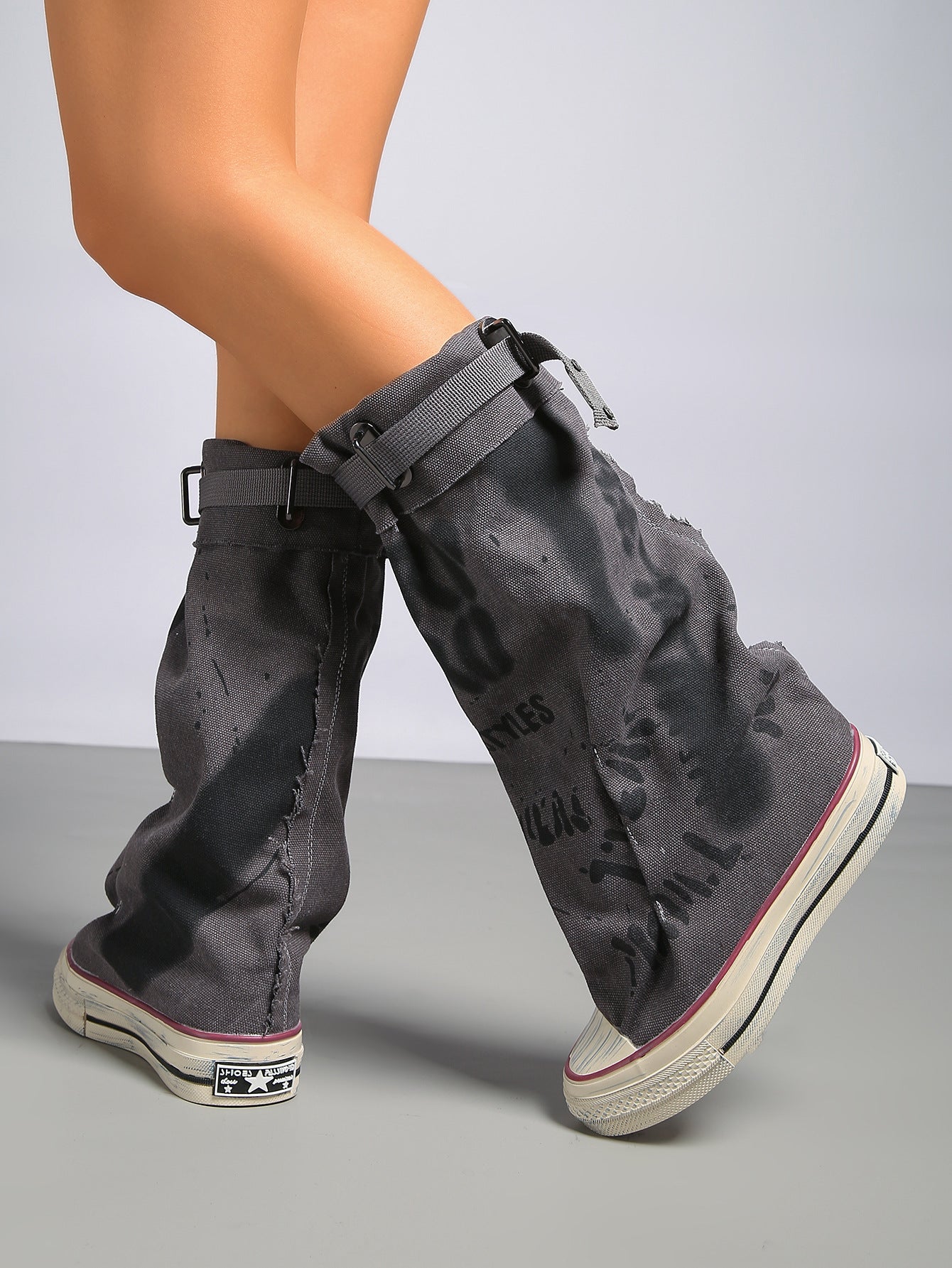 Rowan Graffiti Buckle Boots