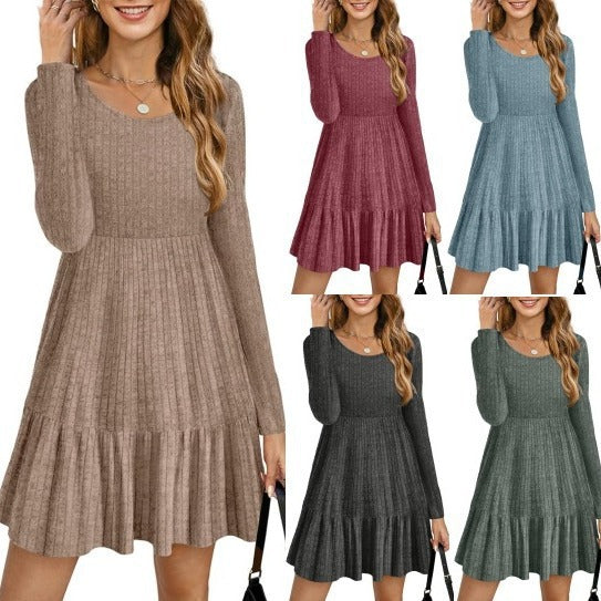 Striped Knit Sweater Dress