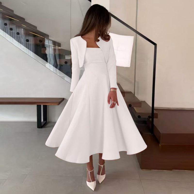 Evelyn Long-Sleeve Midi Dress