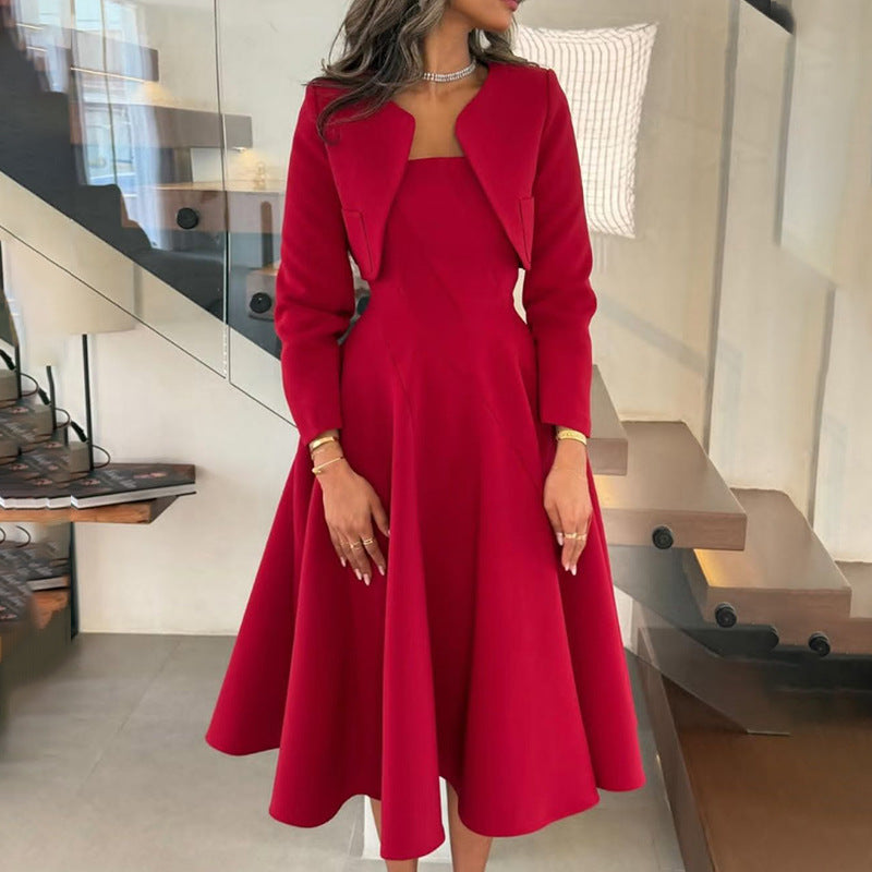Evelyn Long-Sleeve Midi Dress