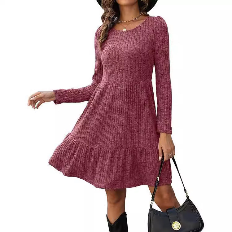 Striped Knit Sweater Dress