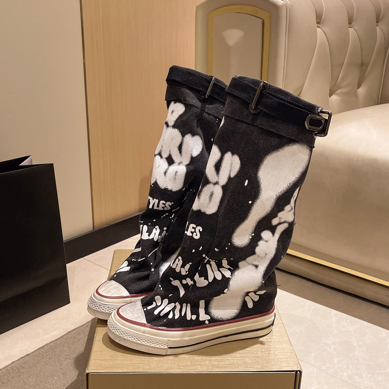 Rowan Graffiti Buckle Boots