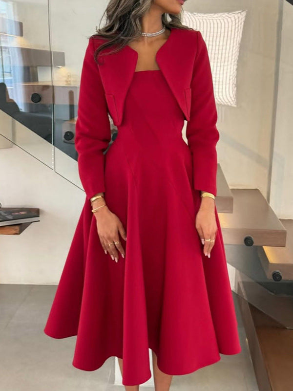 Evelyn Long-Sleeve Midi Dress