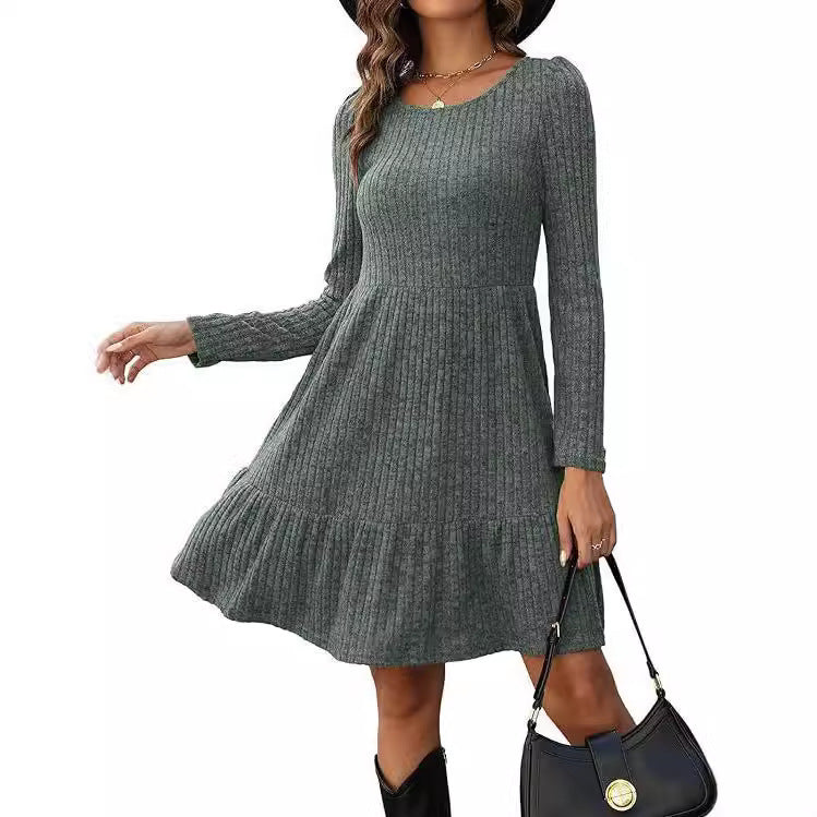 Striped Knit Sweater Dress