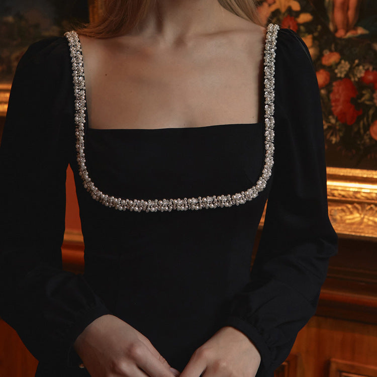 Celestia Black Crystal Detail Dress