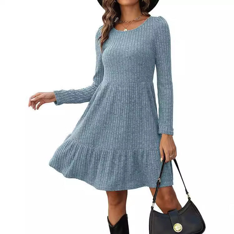 Striped Knit Sweater Dress