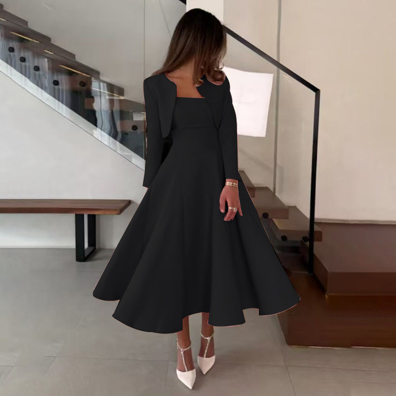 Evelyn Long-Sleeve Midi Dress