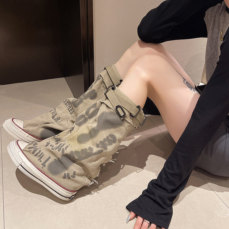 Rowan Graffiti Buckle Boots
