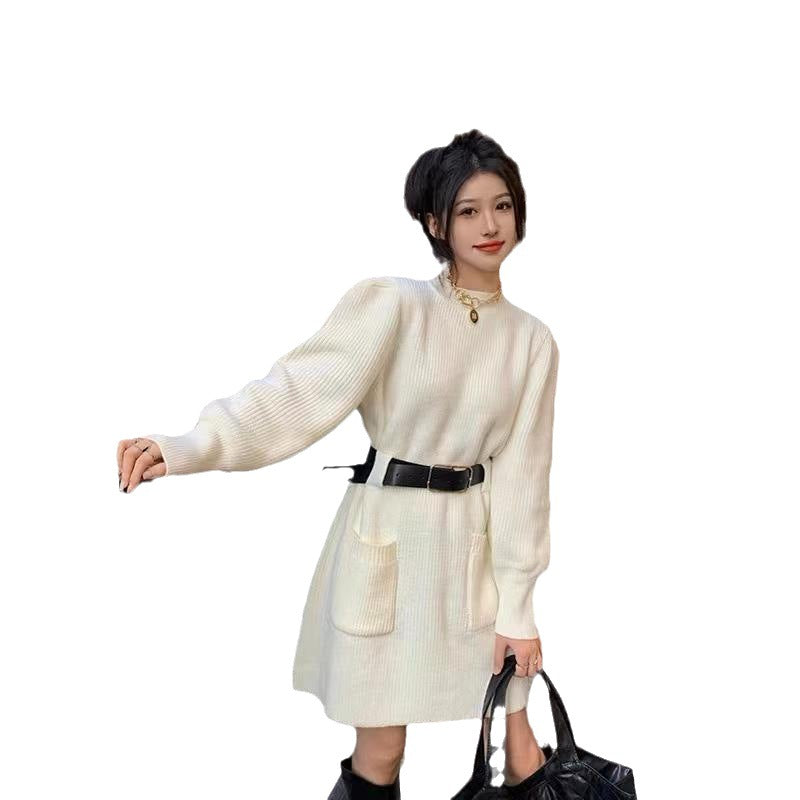 Reina Knit Belted Sweater Dress