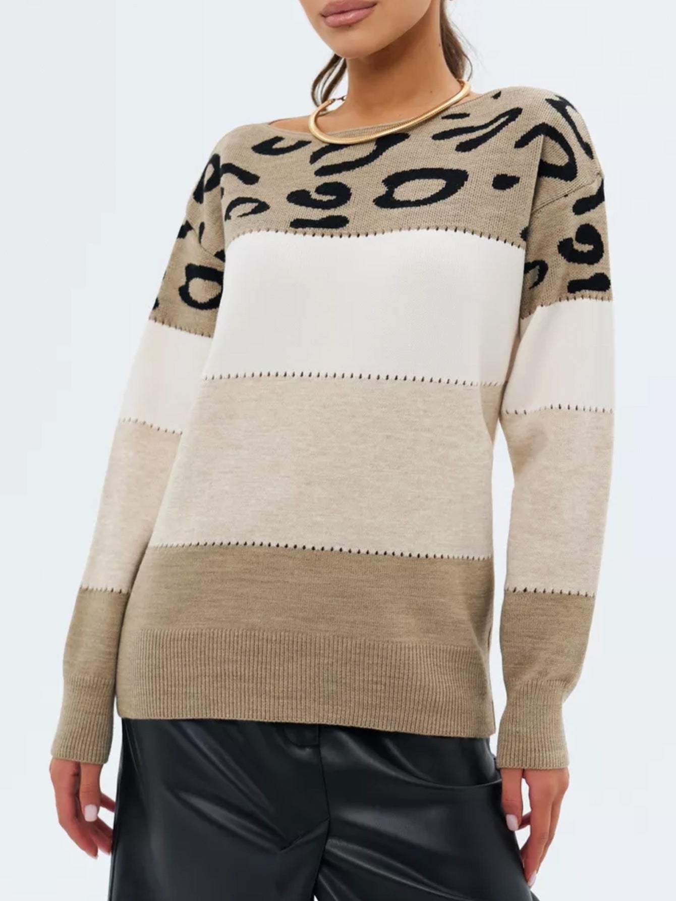 Madison Leopard Knit Sweater