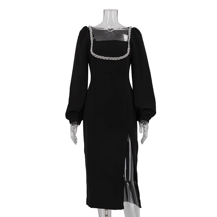 Celestia Black Crystal Detail Dress