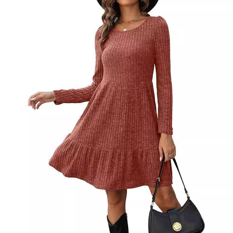 Striped Knit Sweater Dress