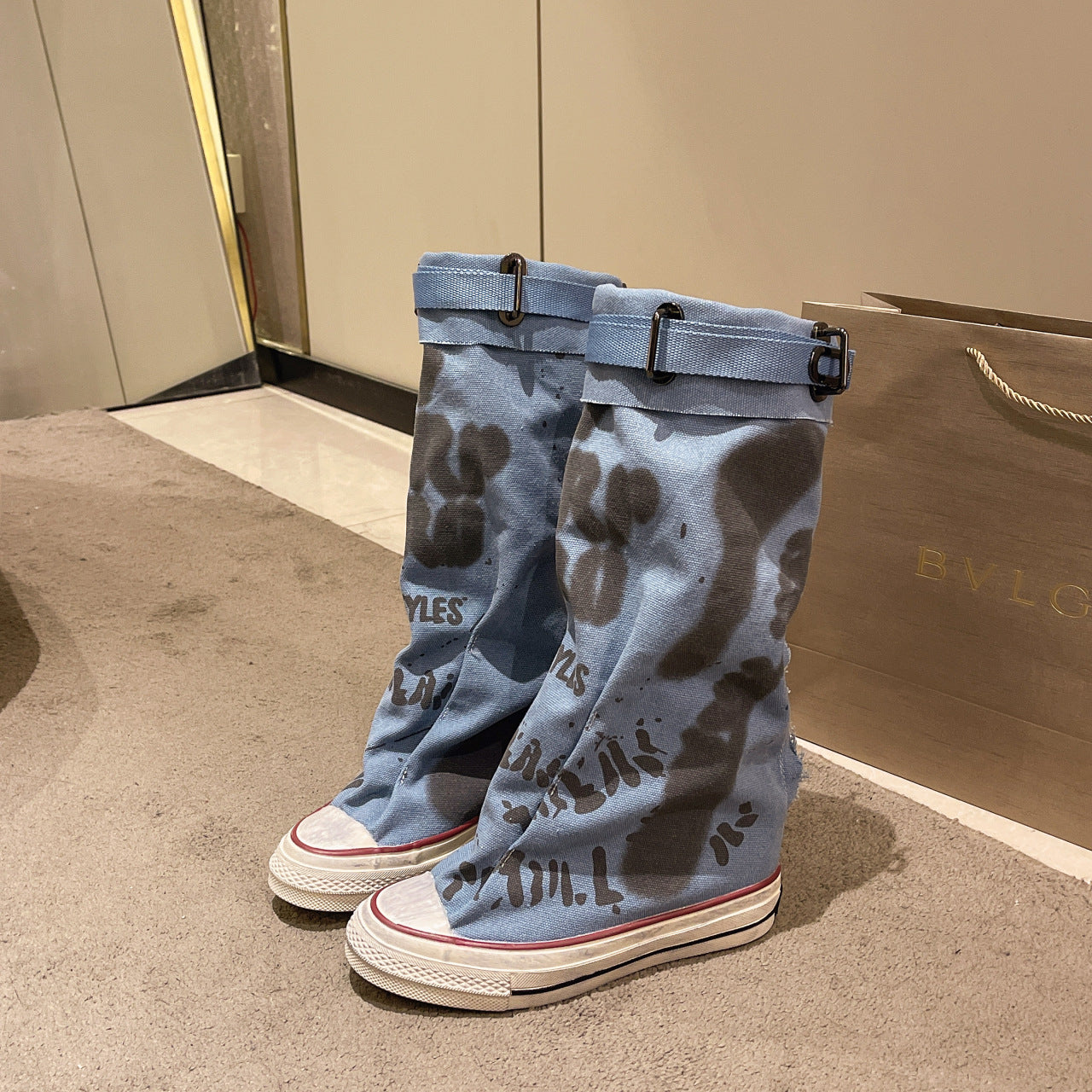 Rowan Graffiti Buckle Boots
