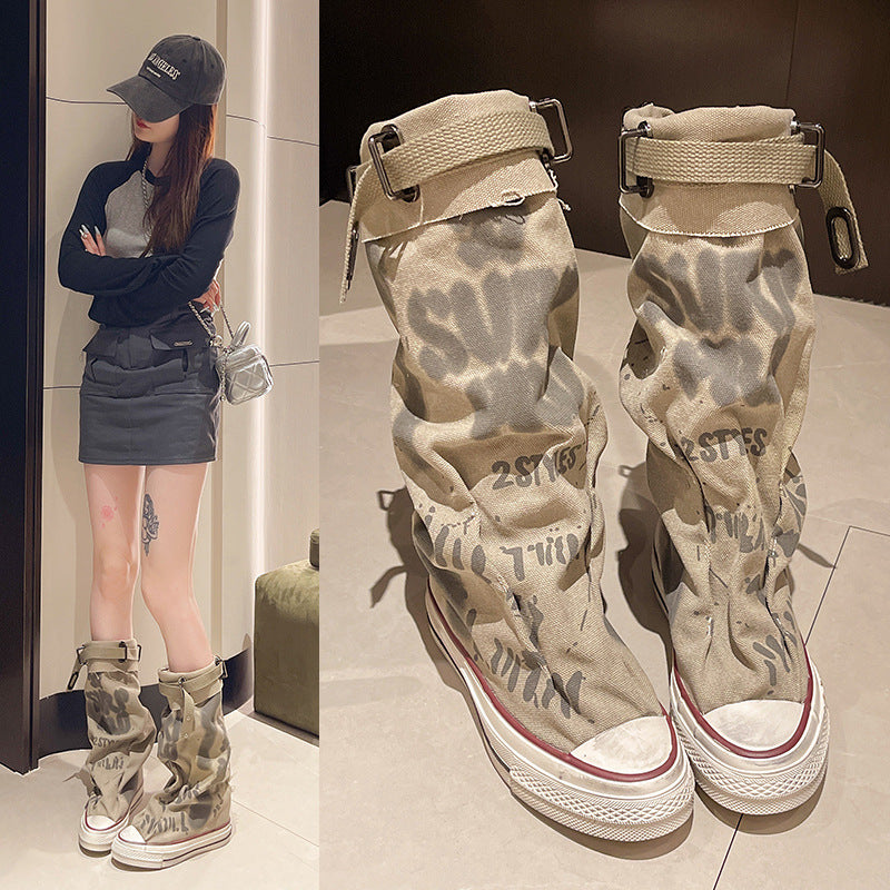 Rowan Graffiti Buckle Boots