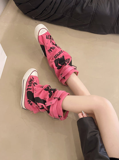 Rowan Graffiti Buckle Boots