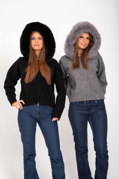 CozyFur Knit Hoodie