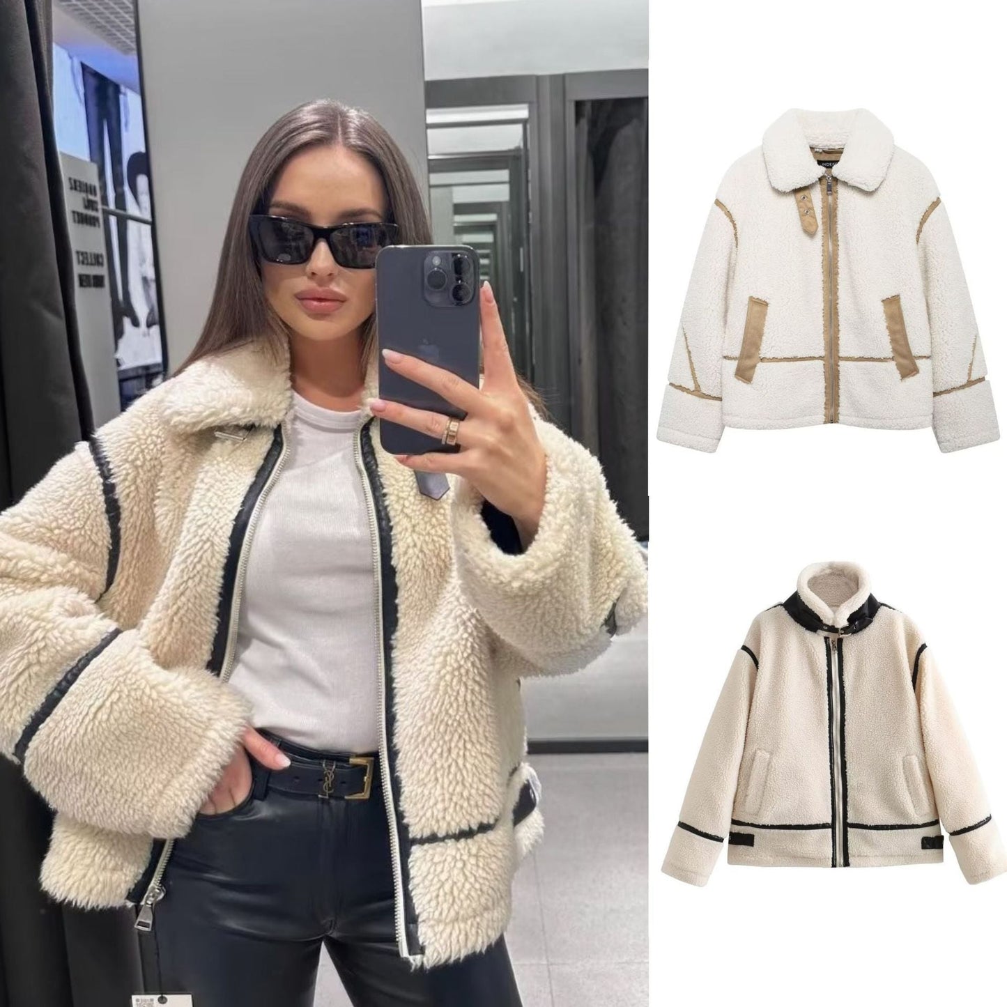 Aspen Teddy Piping Jacket