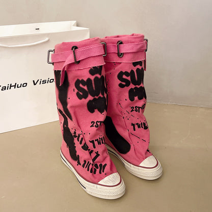 Rowan Graffiti Buckle Boots