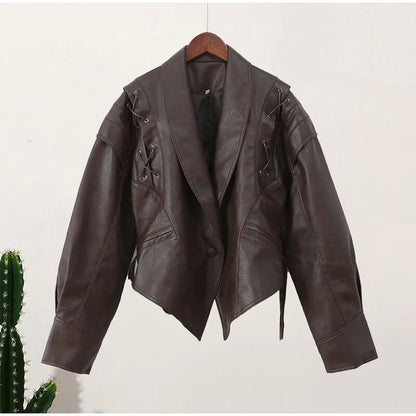 Nova Tie-Waist Faux Leather Jacket