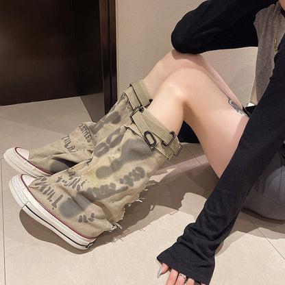 Rowan Graffiti Buckle Boots