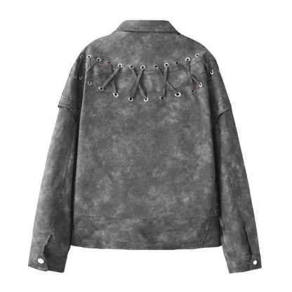 Harper Washed PU Biker Jacket