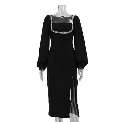 Celestia Black Crystal Detail Dress