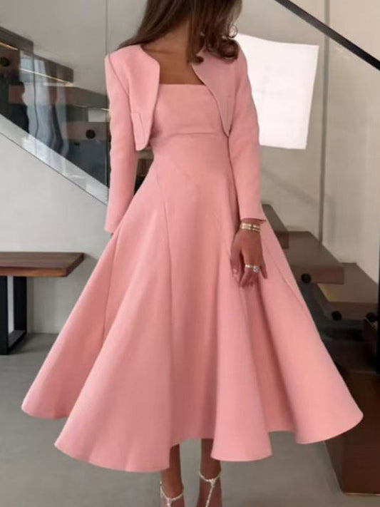 Evelyn Long-Sleeve Midi Dress