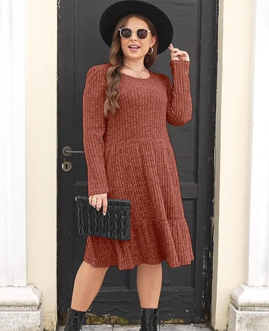 Striped Knit Sweater Dress