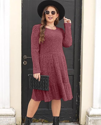 Striped Knit Sweater Dress